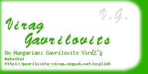 virag gavrilovits business card